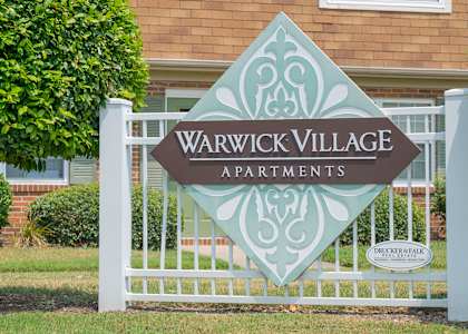 Sign at Warwick Villages Apartments in Newport News VA