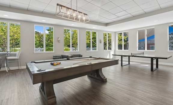 social lounge with billiards at HighPoint apartments