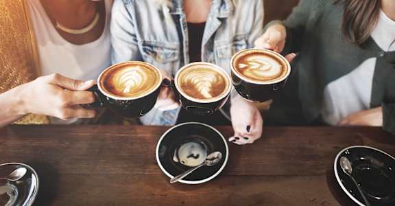 a group of women sitting at a table drinking coffee at Aura Stonebridge, Virginia, 23225