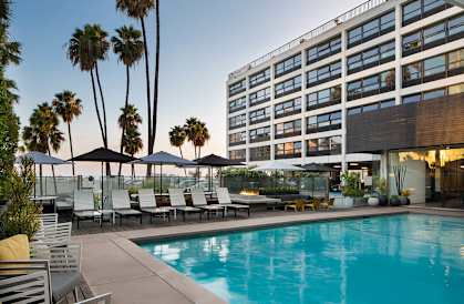 Resident Pool View at The Flat in Los Angeles, CA 90017
