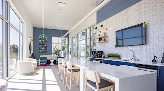 Poolside Resident Lounge at The Chandler Luxury Apartments in North Hollywood CA