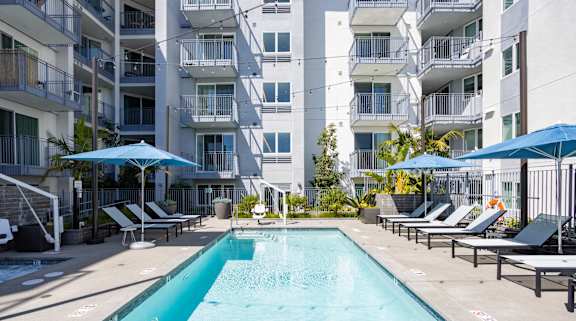 Swimming Pool at The Chandler Luxury Apartments in North Hollywood CA