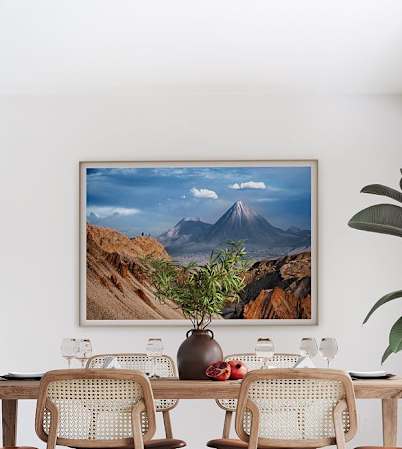 Beautifully staged dining room looking back from the living room