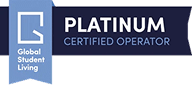 A platinum certified operator badge for global student living.