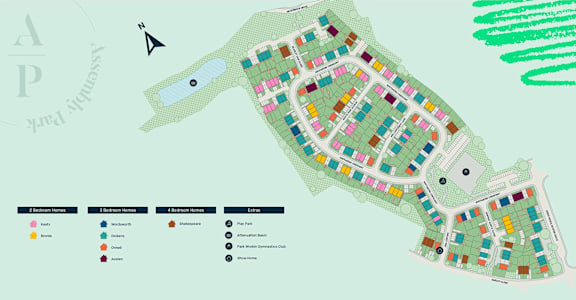 a map of a neighborhood with a bird flying over it