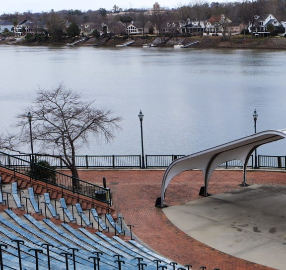 the amphitheater overlooking the potomac river at harriet tubman underground railroad national