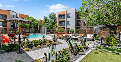 partment exterior with a pool and a patio at Harmony at Surprise, Surprise, Arizona, 85379
