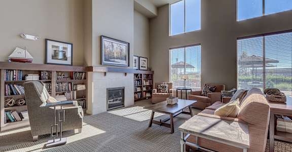 Clubhouse fireplace area at VINTAGE AT LAKEWOOD SENIORS Apartments, Marysville , Washington
