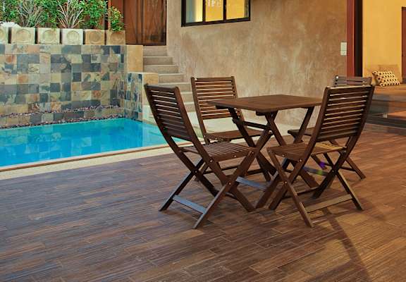 Chairs near pool