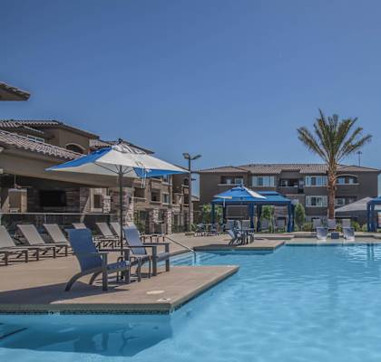 Pool view  at Level 25 at Oquendo by Picerne, Nevada