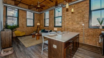 Living Room With Kitchen  at Carriage House Lofts, Chicago