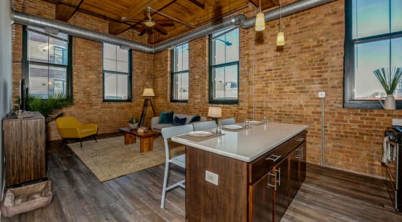 Interior Living Room at Carriage House Lofts, Illinois, 60605