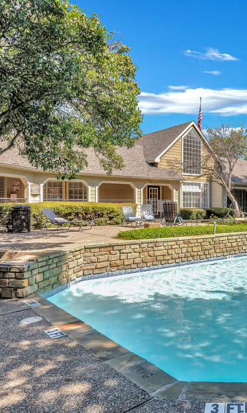 Resort Inspired Swimming Pool at The Willows on Rosemeade, Dallas, TX 75287
