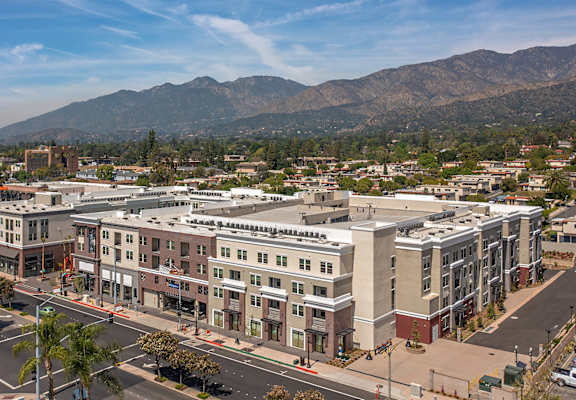 Apartments with a mountain view at The Huntington Luxury Apartments in Duarte CA
