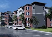 Thumbnail 7 of 8 - a rendering of a new apartment building in a parking lot