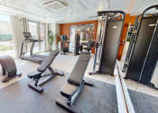 Thumbnail 2 of 8 - a gym with weights and cardio equipment in a hotel gym