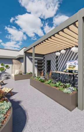 a rendering of the rooftop patio at the new headquarters of the u.s. coast guard