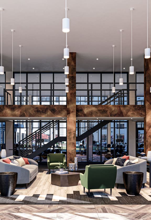 a rendering of the lobby at the loews philadelphia hotel