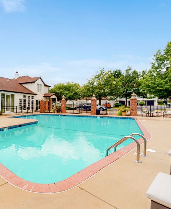 the swimming pool at our apartments