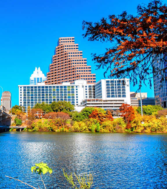 a view of the city over the river