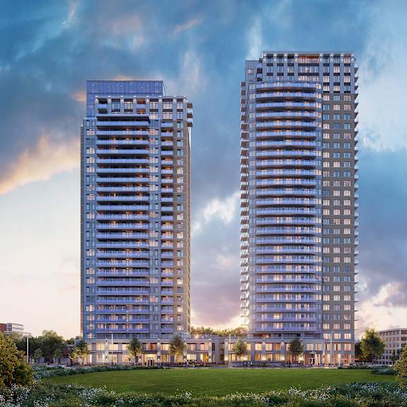 Two tall buildings are shown in the image.