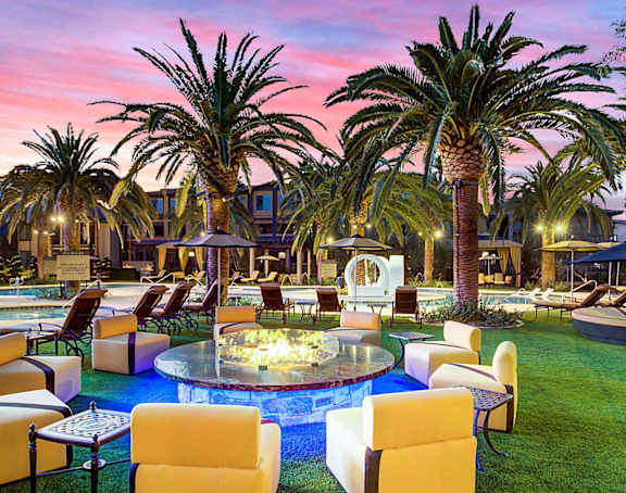 Firepit and lounge seating at Tuscan Highlands, Nevada , 89141