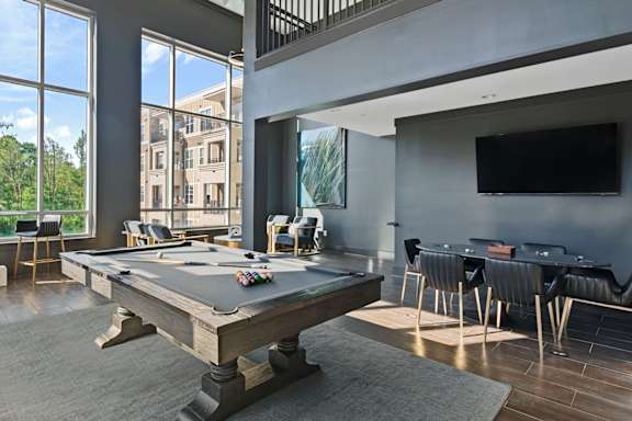 Marshall Park apartments in Central Raleigh - Billiards lounge with poker and game tables
