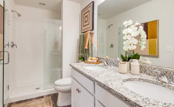Kitchen with granite counter tops and stainless steel appliances at The Mark, Virginia