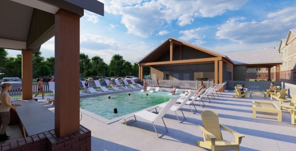 the pool area at the resort at governors crossing