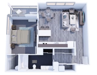 Range Apartments 1x1 E Floor Plan