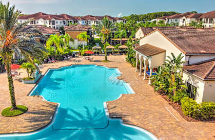 Aerial View of the Pool at Hacienda Club Apartments in Jacksonville, FL