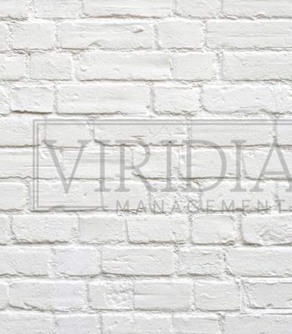 A white brick wall with the word "VIRIDIAN" written on it.