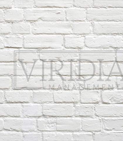 A white brick wall with the word "VIRIDIAN" written on it.
