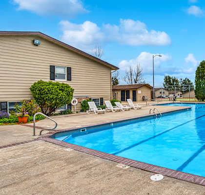 the swimming pool at our apartments
