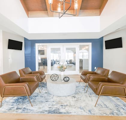the lobby at the bradley braddock road station apartments