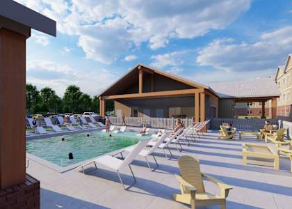 the pool area at the resort at governors crossing