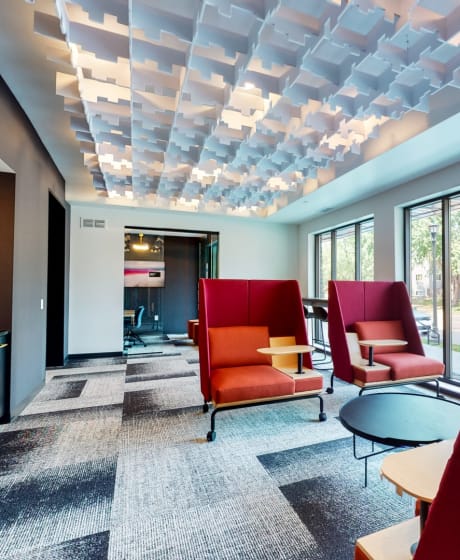 Posh Lounge Area In Clubhouse Is Perfect For Meeting Up With Friends at The Mason, St. Paul, 55114