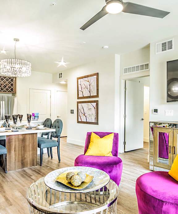 Warm Living And Dining Room at Tuscan Highlands, Las Vegas, NV