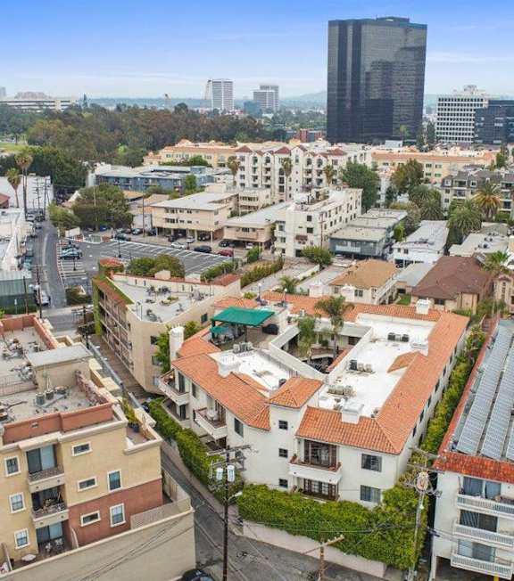 A cityscape with buildings and a clear sky at Darlington Apartments, Los Angeles, California