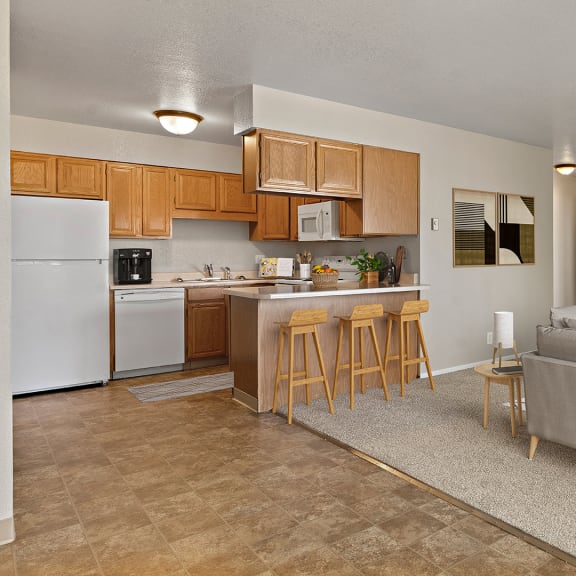 our apartments have a spacious living room and kitchen