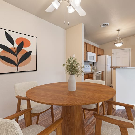 our apartments at the district feature a dining room and kitchen