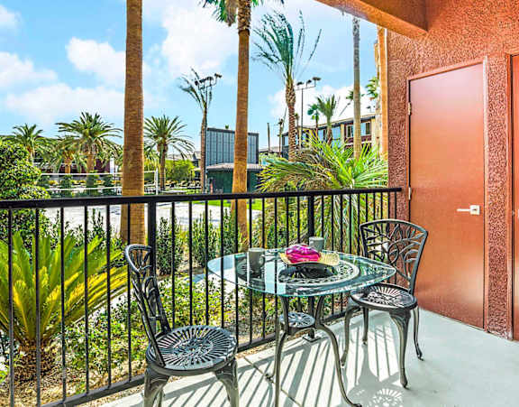 Private balcony with view at Tuscan Highlands, Las Vegas, NV