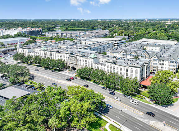 a view of the campus from the top of a building
