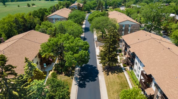 Aerial View of the Community at Emerald Pointe Apartments, Illinois, 60061