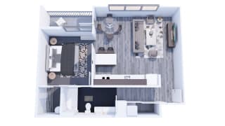 Range Apartments 1x1 B Floor Plan