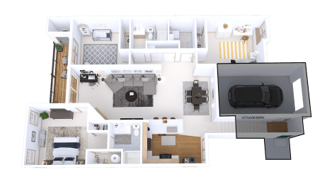  Floor Plan Arbors - 3 Bed, 2 Bath