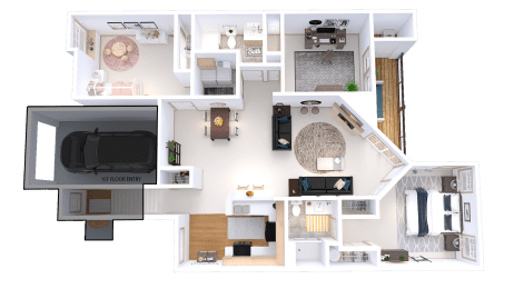  Floor Plan Arbors - 3 Bed, 2 Bath (400s Bldg)