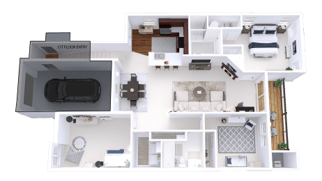  Floor Plan Arbors Addition - 2 Bed, 2 Bath + Den