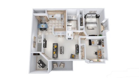  Floor Plan Phase 2 - 2 Bed, 1 Bath + Den Primrose