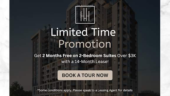 A promotional image for a limited time offer on 2-bedroom suites.